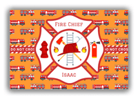Thumbnail for Personalized Fire Truck Canvas Wrap & Photo Print XIII - Caution Tape with Orange Background - Front View