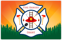 Thumbnail for Personalized Fire Truck Placemat XI - Fire Ranger - Navy Insignia -  View