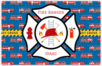 Thumbnail for Personalized Fire Truck Placemat XIII - Fire Ranger - Black Insignia -  View