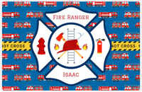 Thumbnail for Personalized Fire Truck Placemat XIII - Fire Ranger - Navy Insignia -  View