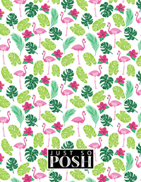 Thumbnail for Personalized Flamingos Notebook I - Hibiscus - Rectangle Nameplate - Back View
