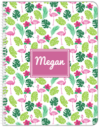 Thumbnail for Personalized Flamingos Notebook I - Hibiscus - Rectangle Nameplate - Front View