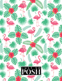 Thumbnail for Personalized Flamingos Notebook VIII - Circle Nameplate - Back View