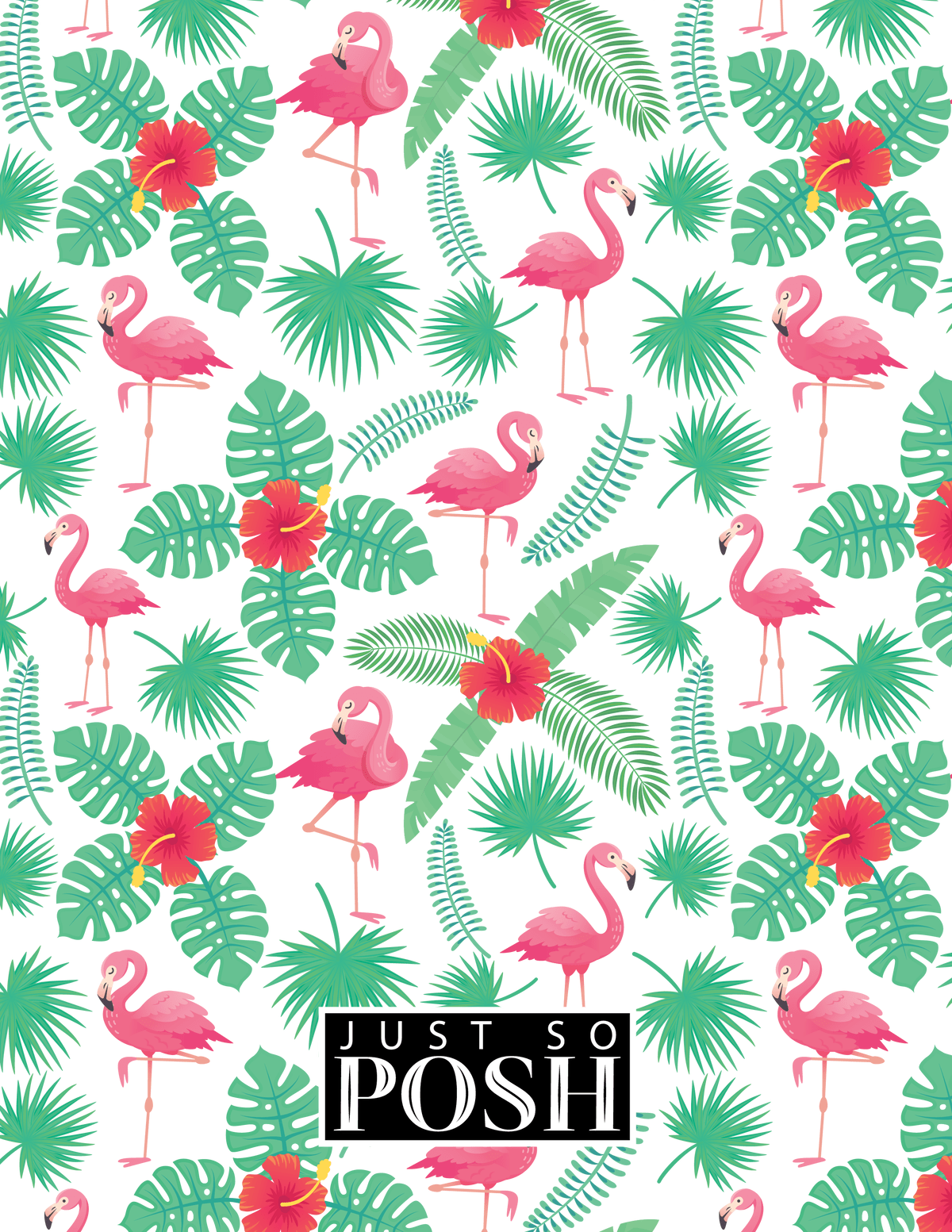 Personalized Flamingos Notebook VIII - Decorative Rectangle Nameplate - Back View