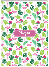 Thumbnail for Personalized Flamingos Journal I - Hibiscus - Decorative Rectangle Nameplate - Front View