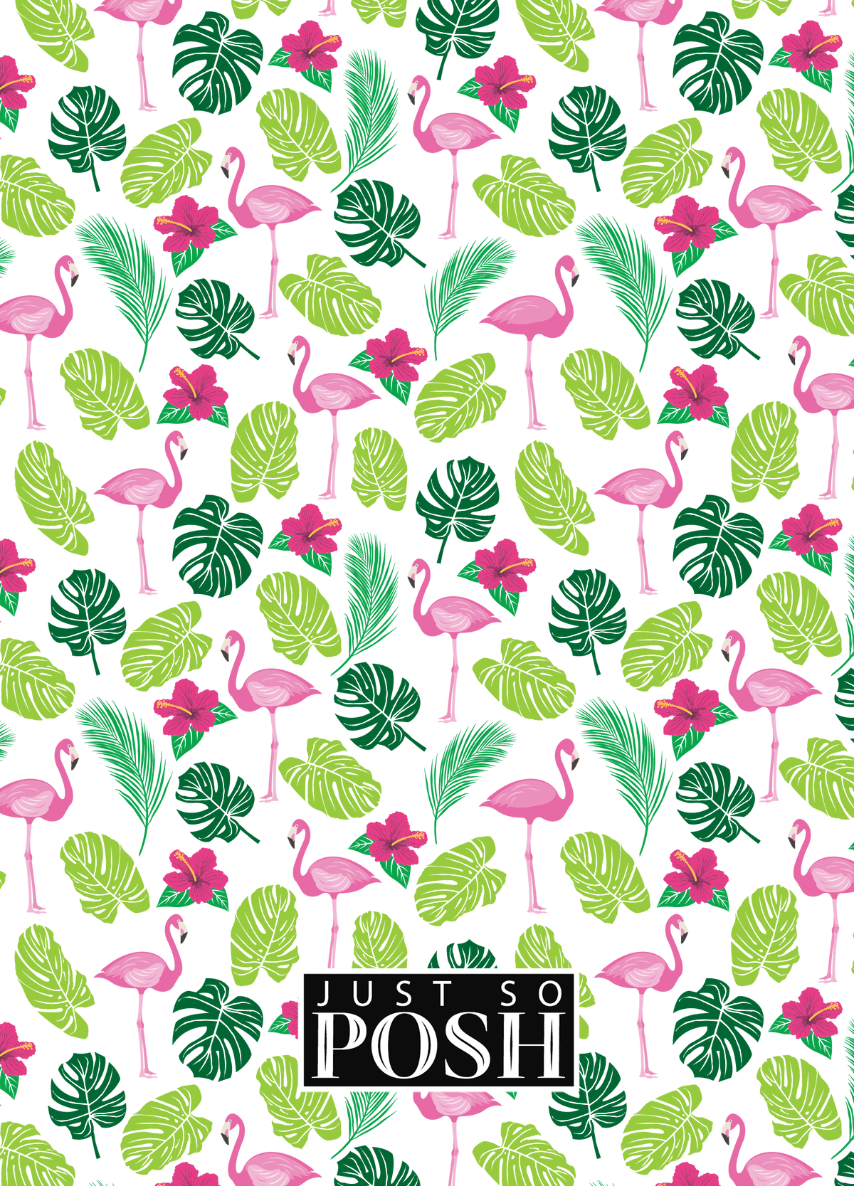 Personalized Flamingos Journal I - Hibiscus - Ribbon Nameplate - Back View