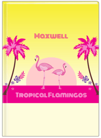 Thumbnail for Personalized Flamingos Journal II - Tropical - Yellow Background - Front View