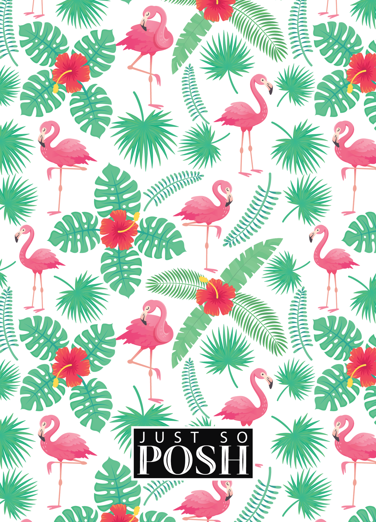 Personalized Flamingos Journal VIII - Ribbon Nameplate - Back View