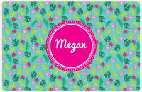 Thumbnail for Personalized Flamingos Placemat I - Hibiscus - Circle Nameplate -  View