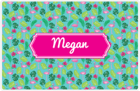 Thumbnail for Personalized Flamingos Placemat I - Hibiscus - Decorative Rectangle Nameplate -  View