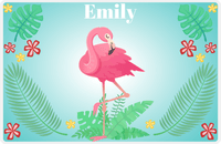Thumbnail for Personalized Flamingos Placemat VI - Teal Vignette -  View