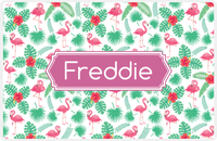 Thumbnail for Personalized Flamingos Placemat VIII - Decorative Rectangle Nameplate -  View
