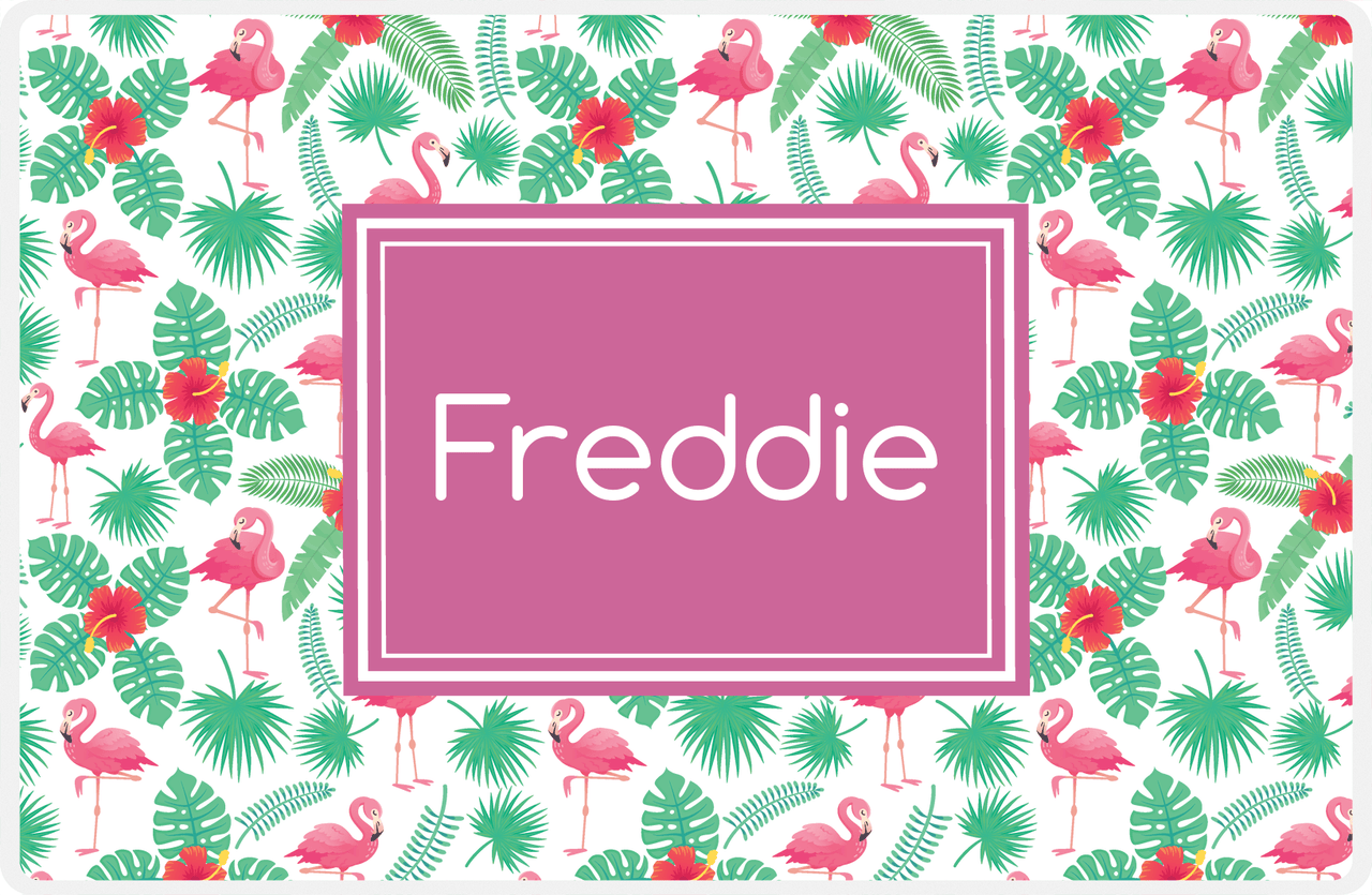 Personalized Flamingos Placemat VIII - Rectangle Nameplate -  View