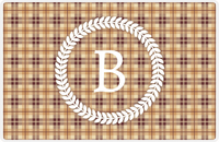 Thumbnail for Personalized Flannel / Plaid Placemat IV - Initial Wreath -  View