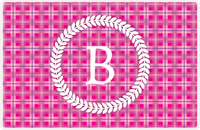 Thumbnail for Personalized Flannel / Plaid Placemat IV - Initial Wreath -  View