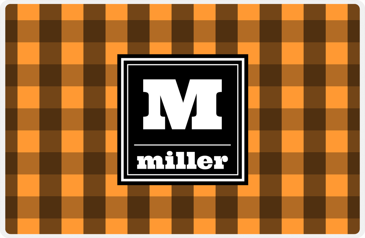 Personalized Flannel / Plaid Placemat V - Initial Squared -  View