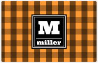 Thumbnail for Personalized Flannel / Plaid Placemat V - Initial Squared -  View