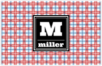 Thumbnail for Personalized Flannel / Plaid Placemat V - Initial Squared -  View