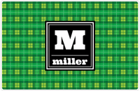 Thumbnail for Personalized Flannel / Plaid Placemat V - Initial Squared -  View