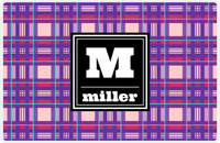 Thumbnail for Personalized Flannel / Plaid Placemat V - Initial Squared -  View