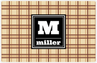 Thumbnail for Personalized Flannel / Plaid Placemat V - Initial Squared -  View