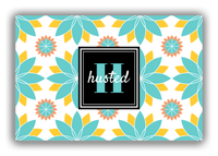 Thumbnail for Personalized Flower Burst Canvas Wrap & Photo Print - Teal with Square Nameplate - Front View