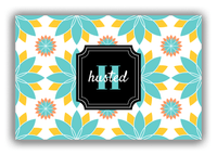 Thumbnail for Personalized Flower Burst Canvas Wrap & Photo Print - Teal with Stamp Nameplate - Front View