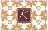 Thumbnail for Personalized Flower Burst Placemat - Light Brown and Champagne - Brown Square Frame -  View