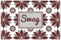 Thumbnail for Personalized Flower Burst Placemat - Brown and Grey - Light Grey Rectangle Frame -  View