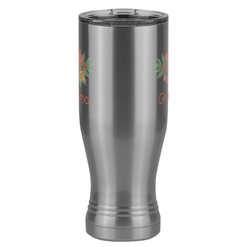Personalized Flowers Pilsner Tumbler (20 oz) - Grandma - Front View