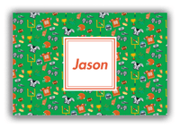 Thumbnail for Personalized Football Canvas Wrap & Photo Print IV - Green Background - Square Nameplate - Front View