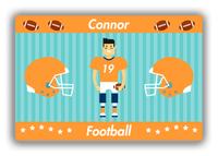 Thumbnail for Personalized Football Canvas Wrap & Photo Print V - Teal Background - Asian Boy - Front View