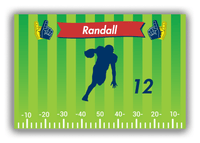 Thumbnail for Personalized Football Canvas Wrap & Photo Print XII - Green Background - Player Silhouette X - Front View