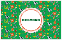 Thumbnail for Personalized Football Placemat IV - Green Background - Circle Nameplate -  View