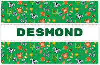 Thumbnail for Personalized Football Placemat IV - Green Background - Ribbon Nameplate -  View