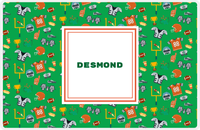 Thumbnail for Personalized Football Placemat IV - Green Background - Square Nameplate -  View