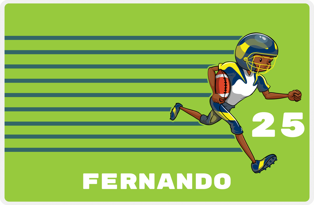 Personalized Football Placemat VI - Green Background - Player III -  View
