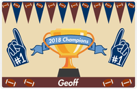Thumbnail for Personalized Football Placemat VII - Foam Fingers - Light Brown Background -  View