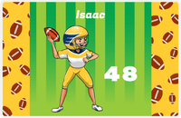 Thumbnail for Personalized Football Placemat IX - Green Background - Player I -  View