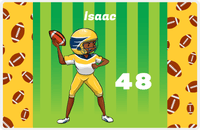 Thumbnail for Personalized Football Placemat IX - Green Background - Player III -  View