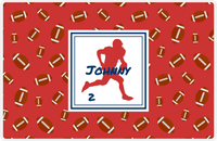 Thumbnail for Personalized Football Placemat X - Red Background - Silhouette I -  View