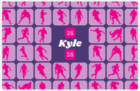 Thumbnail for Personalized Football Placemat XI - Pink Squares -  View