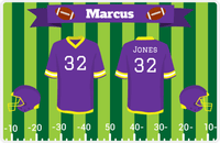 Thumbnail for Personalized Football Placemat XIII - Green Background - Jersey Style I -  View