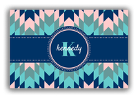 Thumbnail for Personalized Funky Arrows Canvas Wrap & Photo Print - Blue with Circle Ribbon Nameplate - Front View