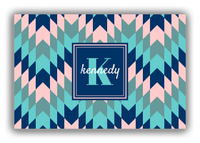 Thumbnail for Personalized Funky Arrows Canvas Wrap & Photo Print - Blue with Square Nameplate - Front View