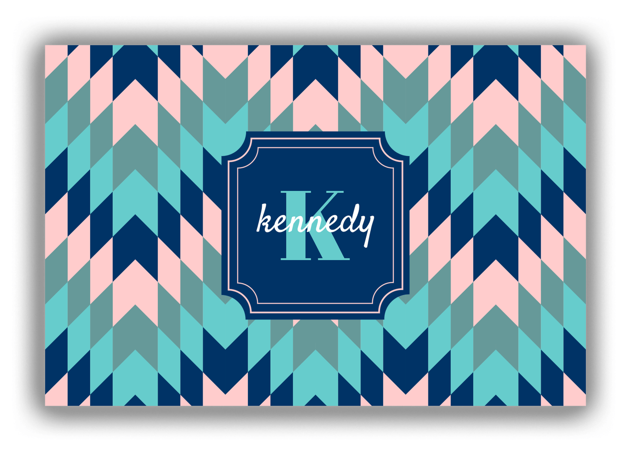Personalized Funky Arrows Canvas Wrap & Photo Print - Blue with Stamp Nameplate - Front View