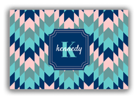 Thumbnail for Personalized Funky Arrows Canvas Wrap & Photo Print - Blue with Stamp Nameplate - Front View