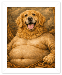 Thumbnail for Personalized Funny Fat Pet Portrait Wall Art - Custom Dog or Cat Print from Photo, Turn Your Pet’s Picture Into a Quirky Poster, Playful Animal Decor, Gifts for Pet Owners, Whimsical Vintage Artwork - Front View