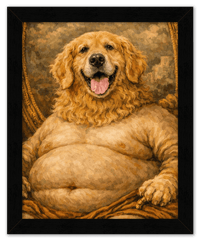 Thumbnail for Personalized Funny Fat Pet Portrait Wall Art - Custom Dog or Cat Print from Photo, Turn Your Pet’s Picture Into a Quirky Poster, Playful Animal Decor, Gifts for Pet Owners, Whimsical Vintage Artwork - Front View