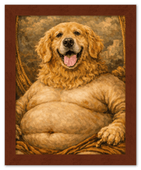 Thumbnail for Personalized Funny Fat Pet Portrait Wall Art - Custom Dog or Cat Print from Photo, Turn Your Pet’s Picture Into a Quirky Poster, Playful Animal Decor, Gifts for Pet Owners, Whimsical Vintage Artwork - Front View